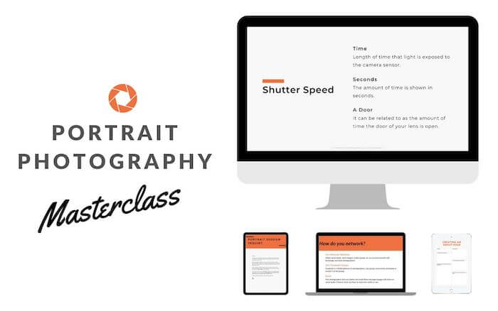 Portrait Photography Masterclass course examples.