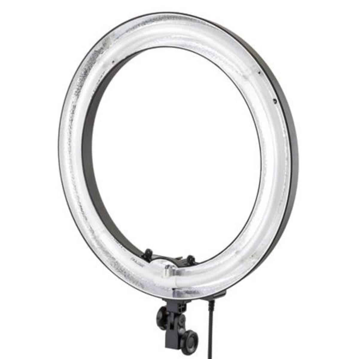 Close-up of a ring light.