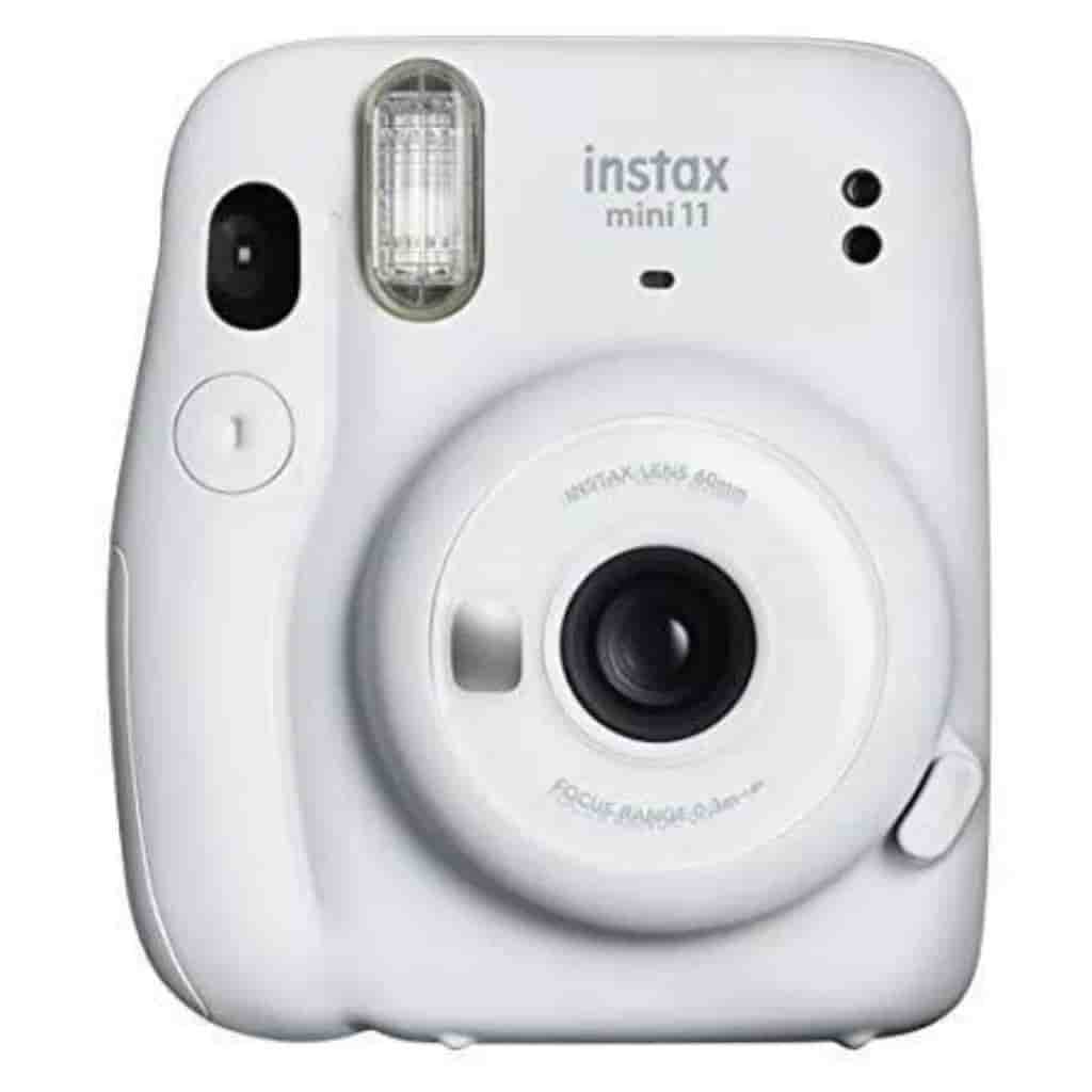 White Fujifilm Instax Mini 11 instant camera.