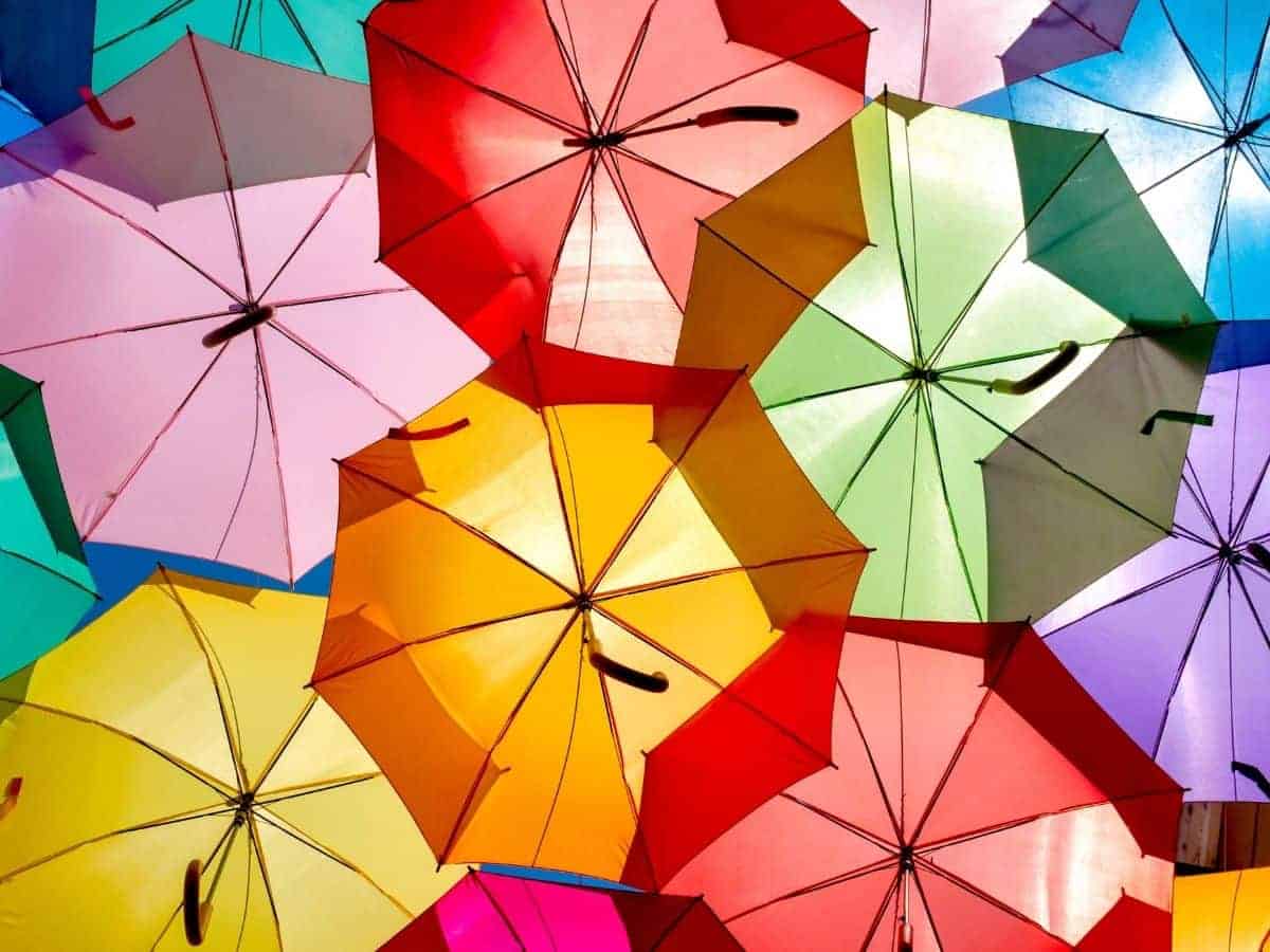 Colorful umbrellas.