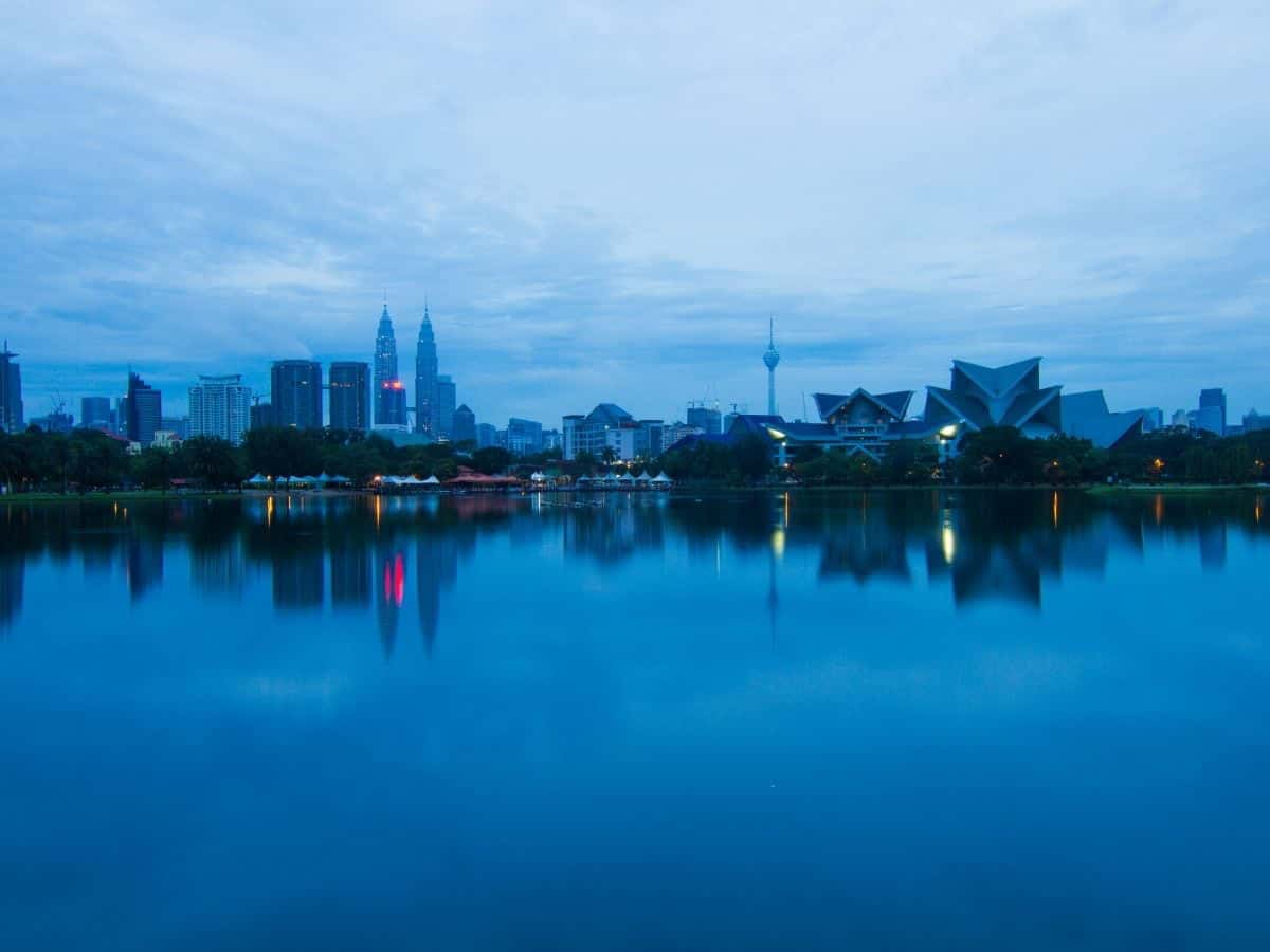 Kuala Lumpur skyline during the blue hour.