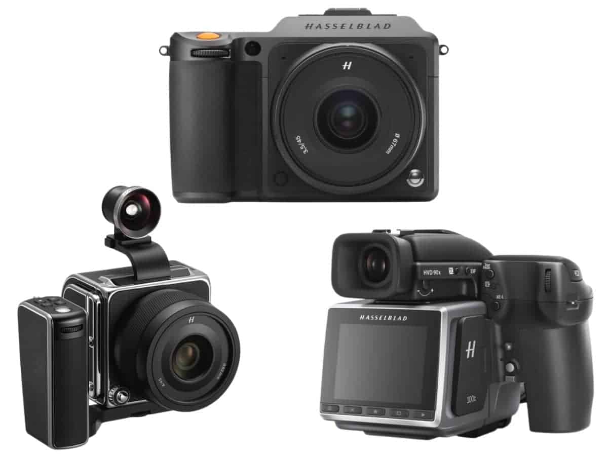 Three Hasselblad cameras.