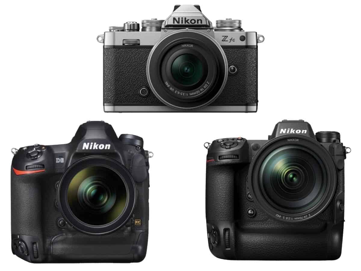Three Nikon cameras.