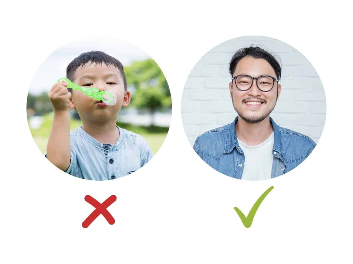 A kid and adult profile picture.