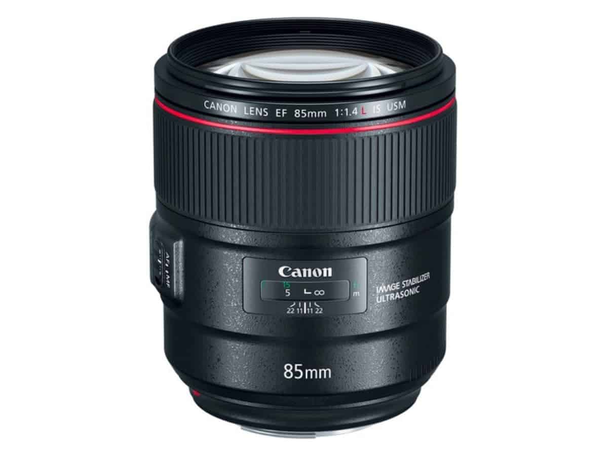 Canon EF 85mm f/1.4 camera lens.
