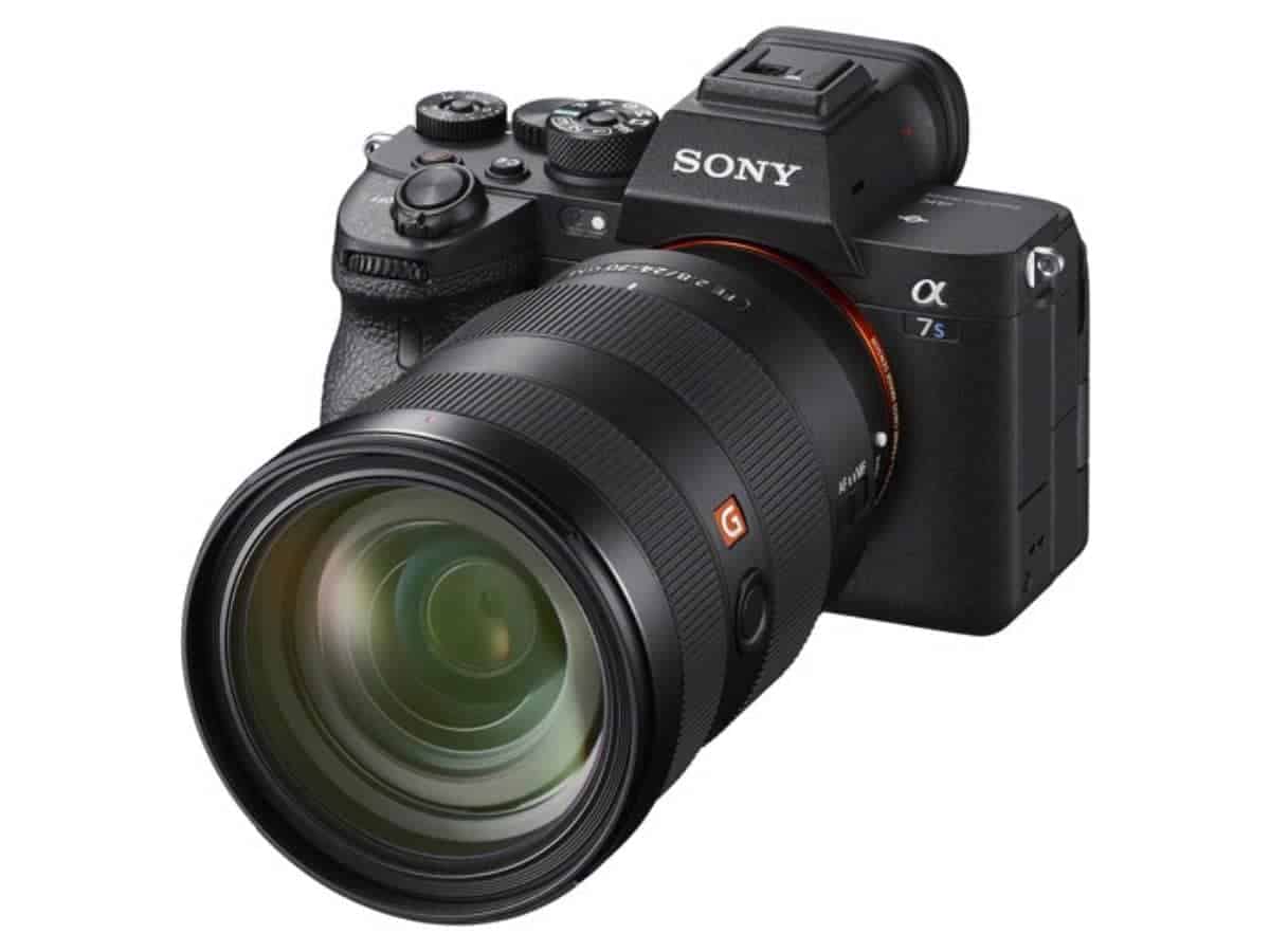 Sony a7S III camera with a lens attached.