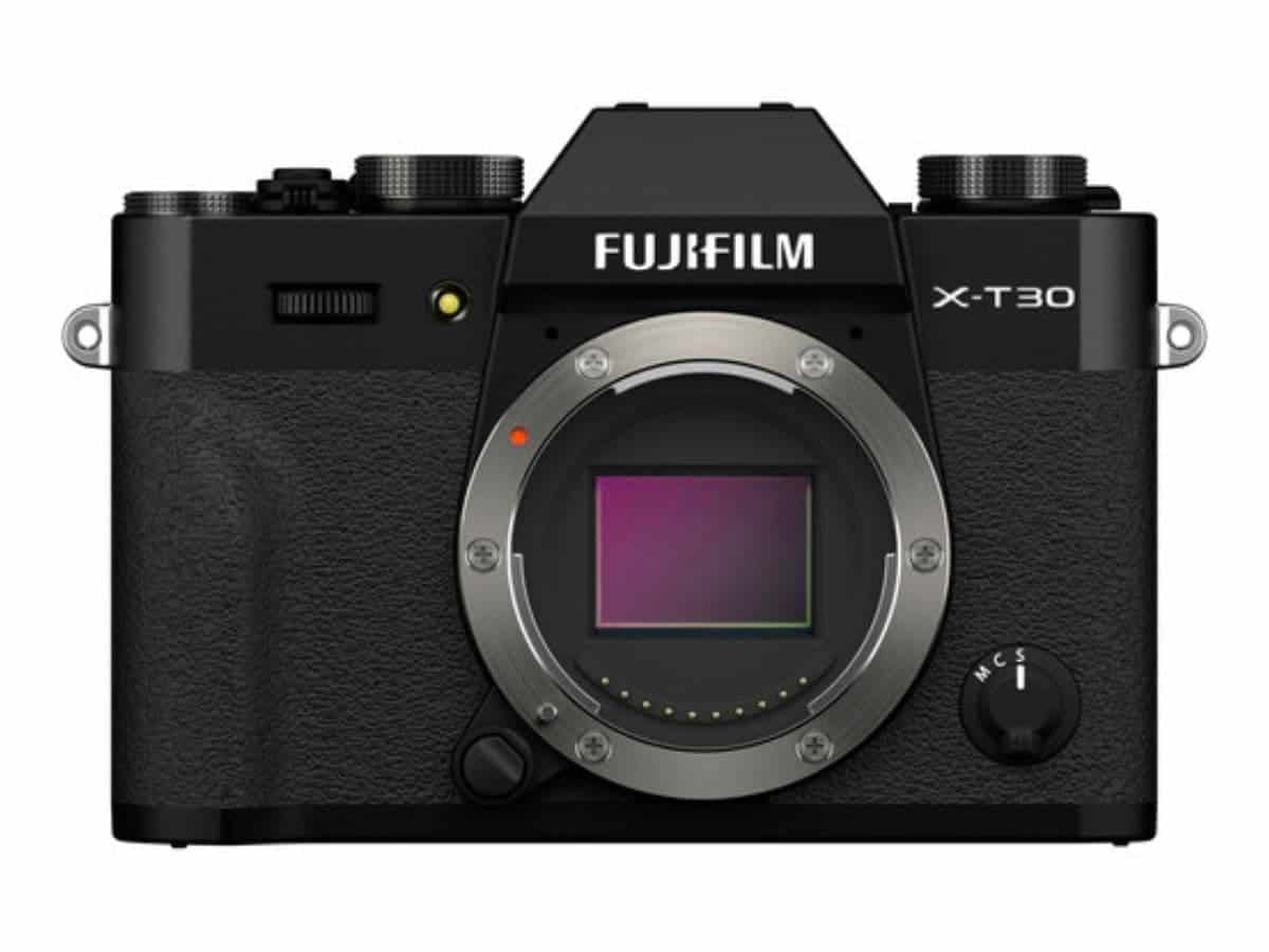 Fujifilm mirrorless camera without a lens.
