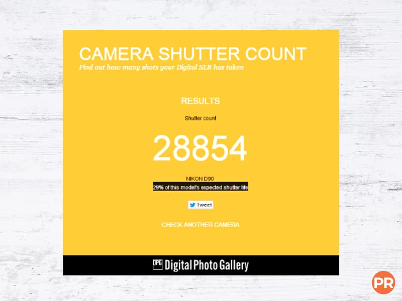Camera Shutter Count screenshot.