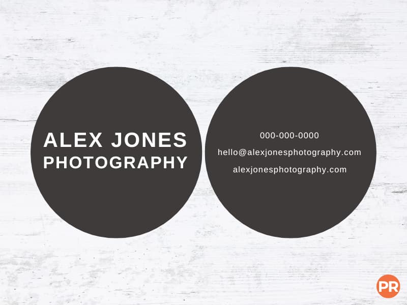 Circle photography business cards.