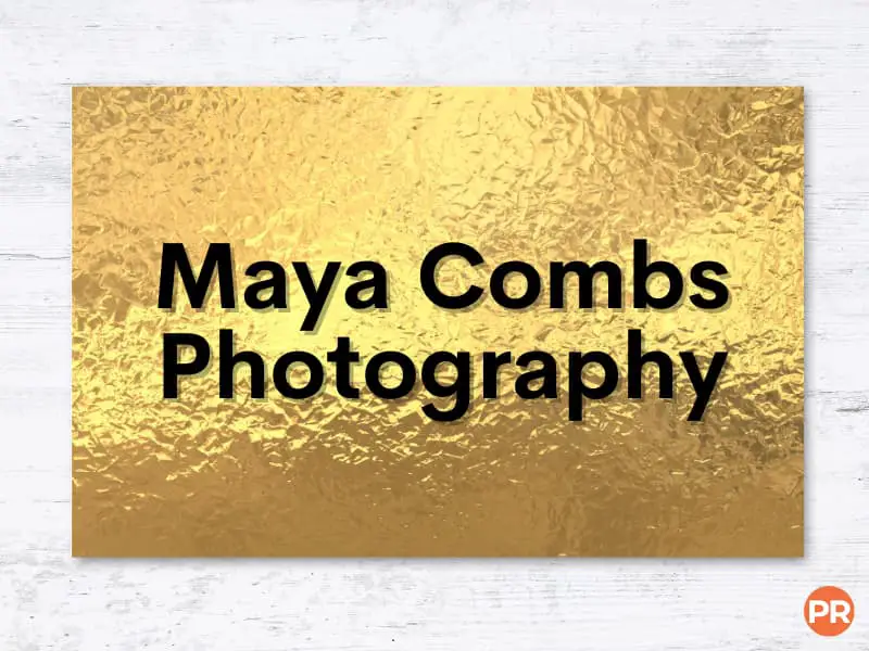Business card with gold foil.