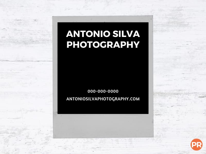 Instant film business card.