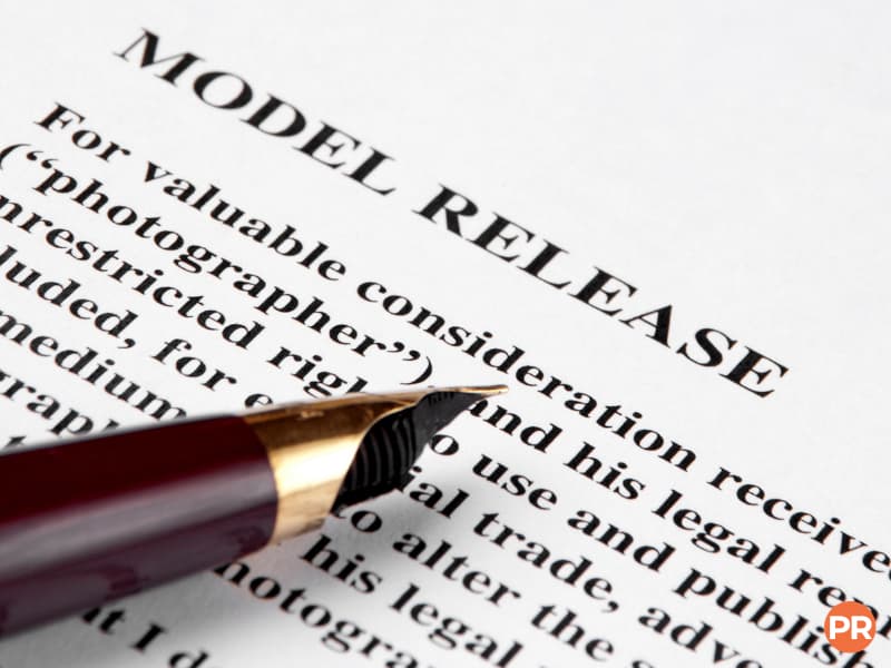 Model release form and pen.